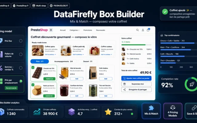 Individuelle Geschenkbox, vom Kunden per Mix & Match zusammengestellt, in PrestaShop