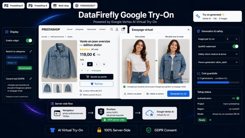 Module Essayage Virtuel IA (Try-On) pour PrestaShop