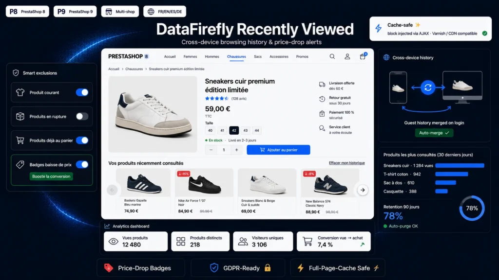 Module Produits Récemment Consultés PrestaShop 8/9