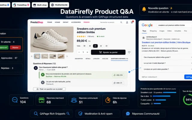 Module Questions/Réponses Produit PrestaShop 8/9 — Q&R avec Rich Snippets QAPage