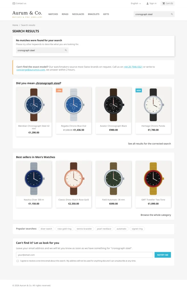 Module Zoekopdracht Zonder Resultaat PrestaShop 8/9: Inhaalpagina & Productmeldingen