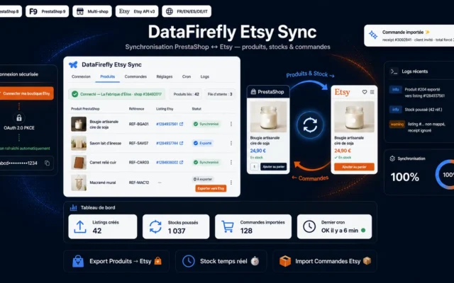 Sync Etsy PrestaShop — Synchronisation Produits, Stocks & Commandes