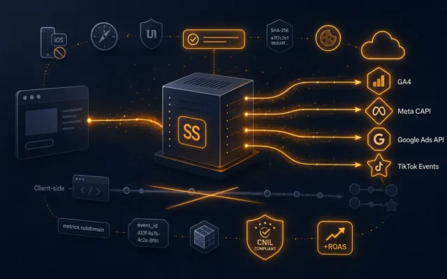 Illustration de l'article sur le tracking server-side avec GA4