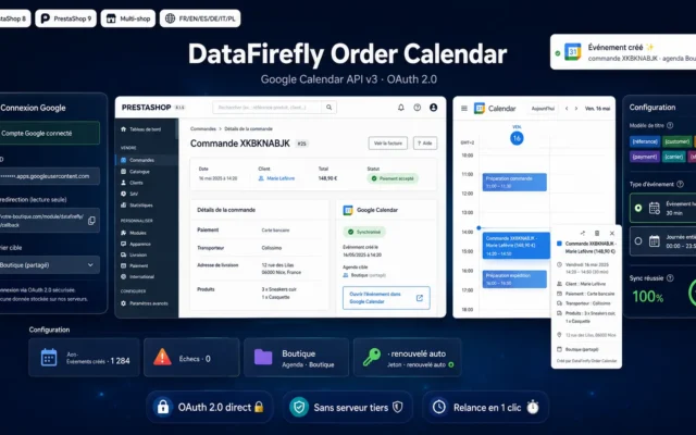 Moduł Google Calendar dla PrestaShop 8 i 9: Nowe Zamówienia Automatycznie w Kalendarzu