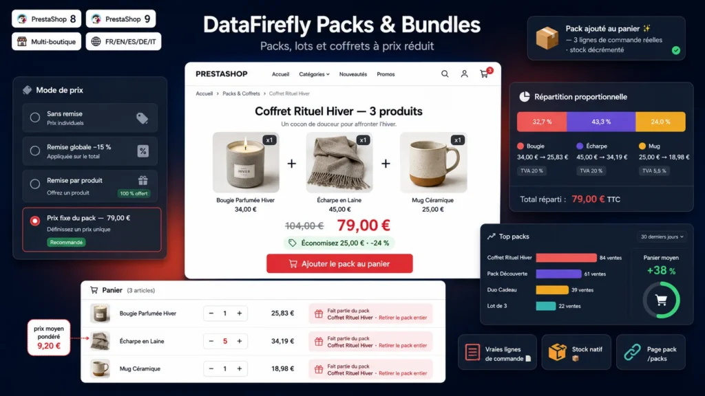 Module Packs de Produits & Bundles PrestaShop 8 & 9 : Lots, Coffrets & Prix Pack