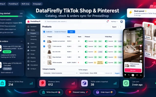 Conector TikTok Shop y Catálogo Pinterest para PrestaShop 8 y 9