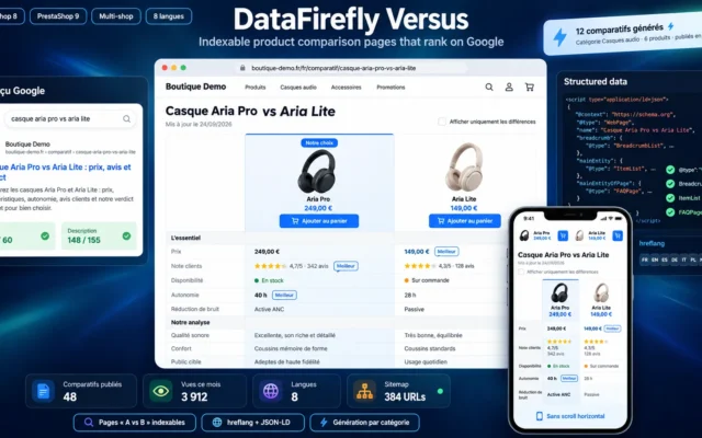 Crear Páginas Comparativas «A vs B» en PrestaShop 8 y 9: Comparativas SEO Indexables
