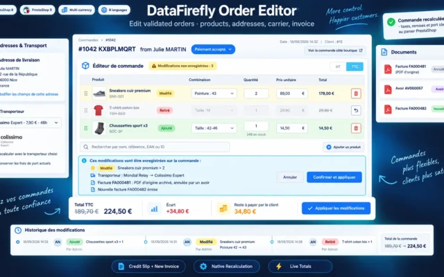 Editar Encomendas PrestaShop 8 e 9: Produtos, Moradas e Fatura