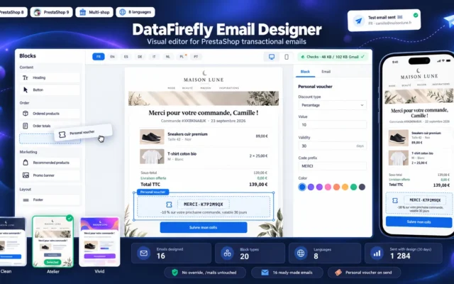 PrestaShop E-Mail-Vorlagen anpassen: Visueller Editor für Bestell-E-Mails (8 & 9)