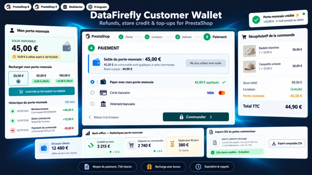Klantentegoed & Wallet voor PrestaShop 8 & 9