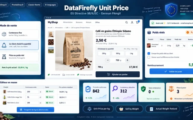 Preço por Quilo, Preço Unitário e Venda a Peso PrestaShop 8 e 9