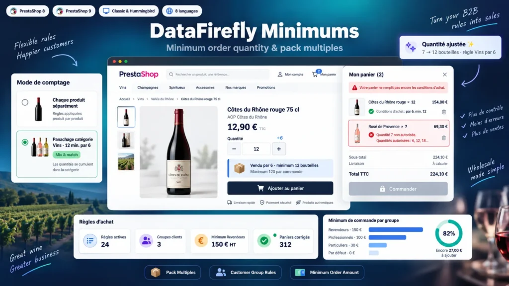 Minimalna Ilość Zamówienia i Sprzedaż w Wielokrotnościach PrestaShop 8 i 9