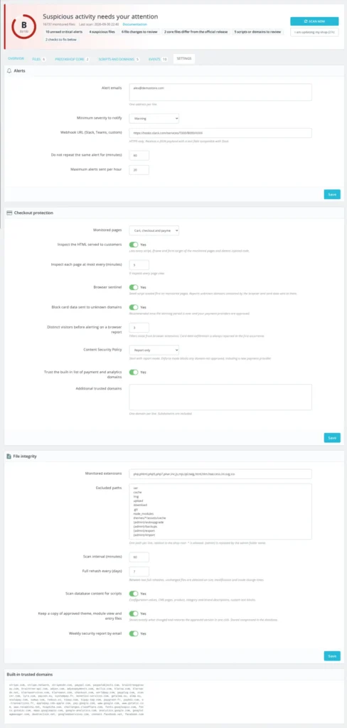PrestaShop Malware Scanner 8 & 9: Anti-Skimming voor Kaartbetalingen en Bestandsintegriteit