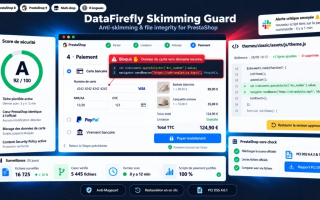 PrestaShop Malware Scanner 8 & 9: Anti-Skimming voor Kaartbetalingen en Bestandsintegriteit