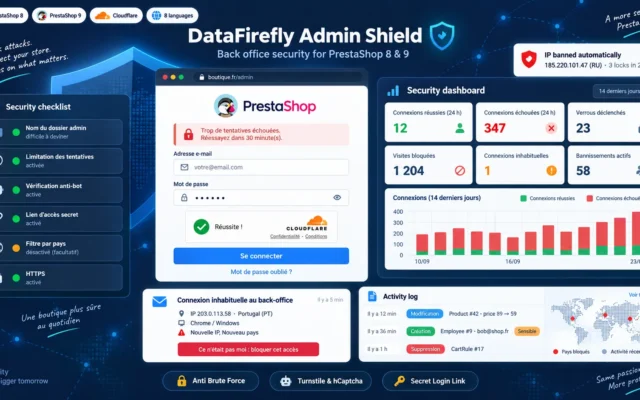 Segurança do Back Office PrestaShop 8 e 9: Proteção Brute Force, Bloqueio de IP e Captcha