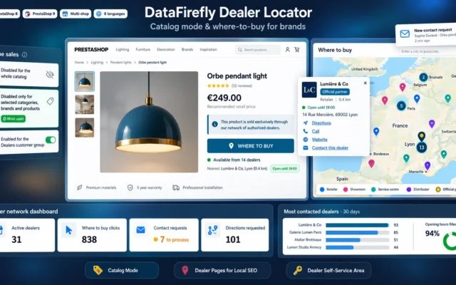 Catalogusmodus & Dealerzoeker voor PrestaShop 8 & 9 (Waar te Koop)