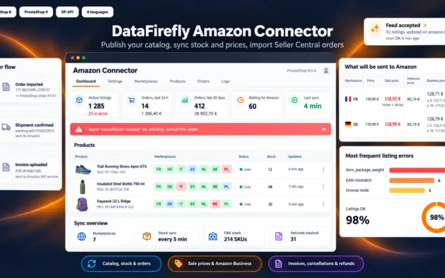 Amazon Koppeling PrestaShop 8 & 9: Catalogus, Voorraad en Bestellingen