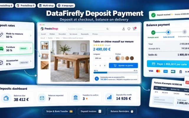 Aanbetaling PrestaShop 8 & 9: Aanbetaling bij Bestelling, Restbedrag bij Levering