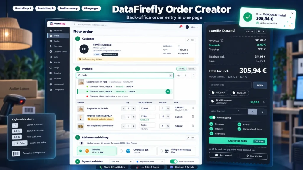 Creare Ordini dal Back Office PrestaShop 8 e 9: Ordini Telefonici ed Email